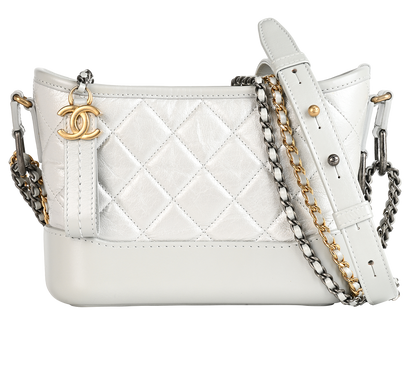 Small Gabrielle Crossbody, £1,800, Handbags, Silver, Pony / Calfskin, Front view